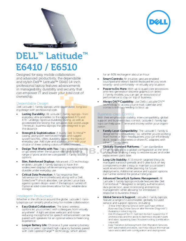 Download free pdf for Dell Latitude E6410 Laptop manual